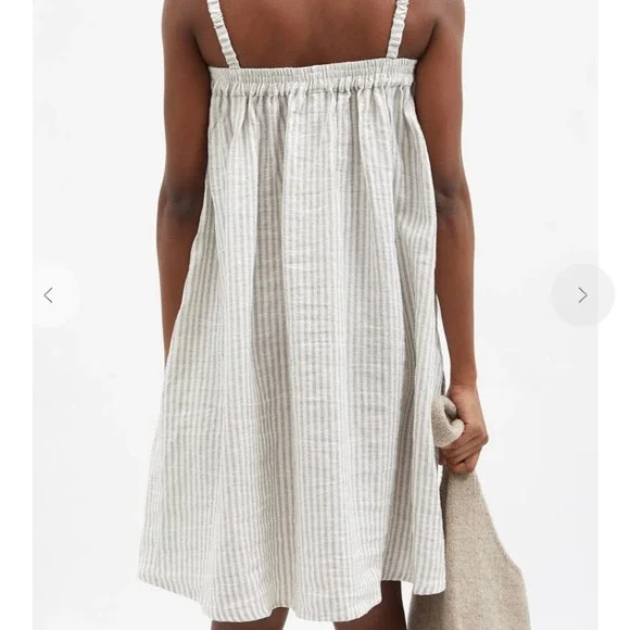 New Deiji Studios Striped Stonewashed Linen Dress, M/L - Picture 4 of 5